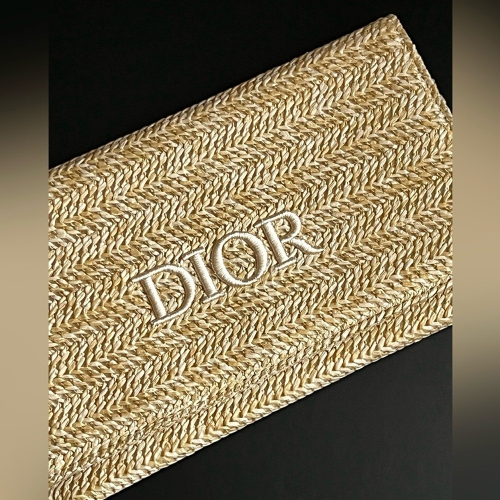 Authentic D Raffia clutch bag
